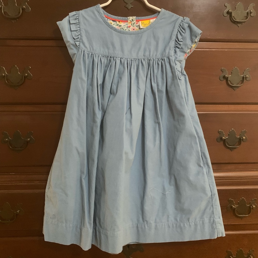 Mini Boden blue corduroy dress size 5-6